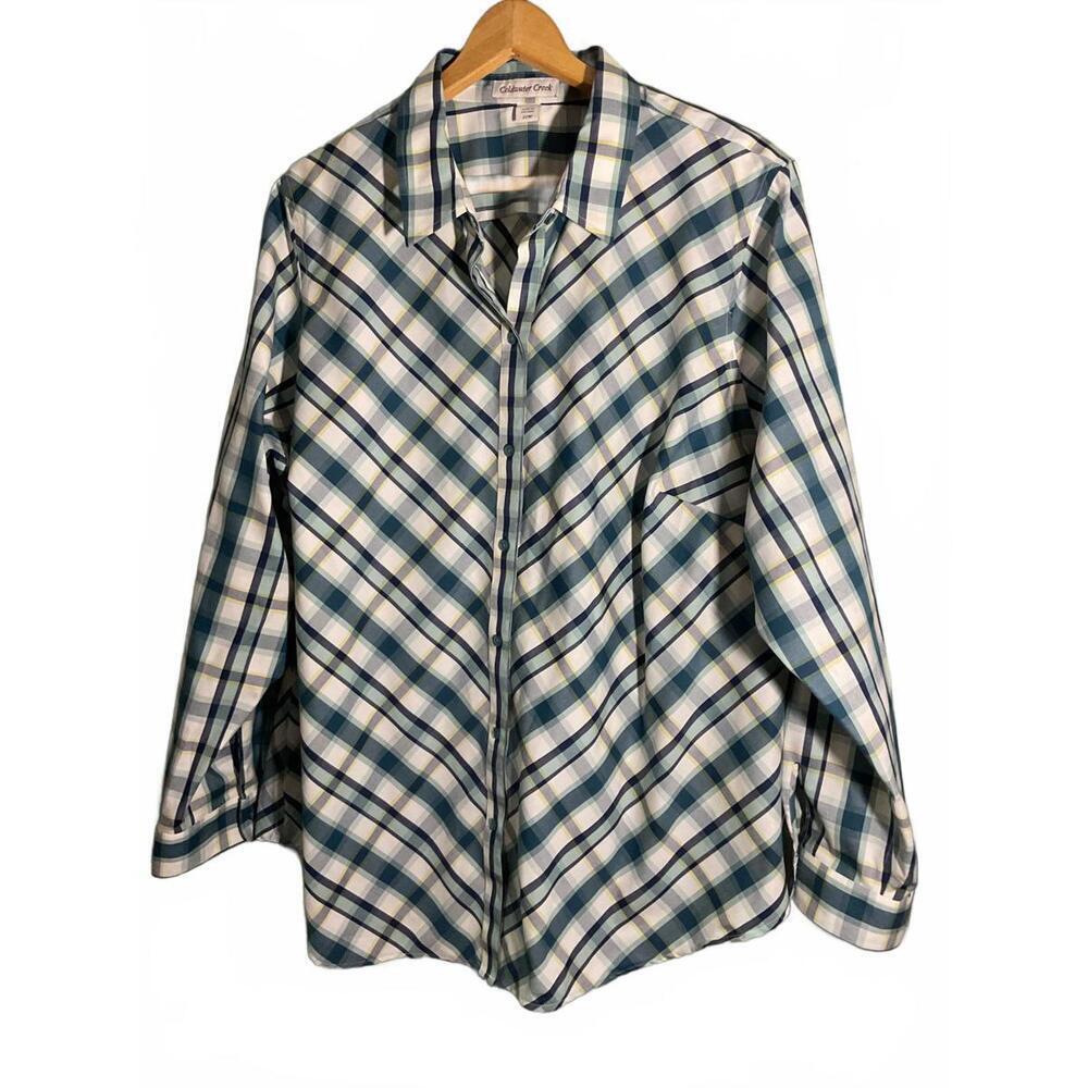Coldwater Creek woman's Button-Up Plaid Shirt 22W